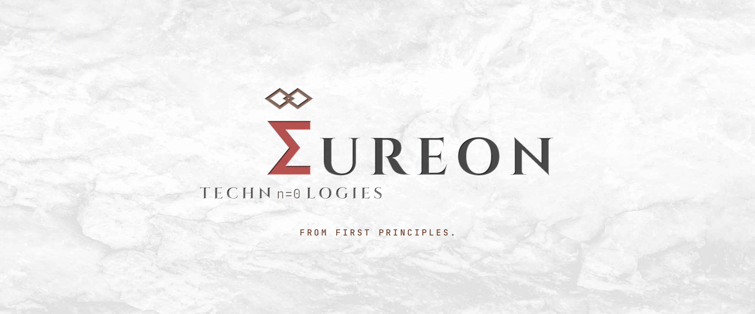 The Eureon summation mark carved into marble: an infinity above a Sigma, with n equals zero carried inside the word Technologies below.